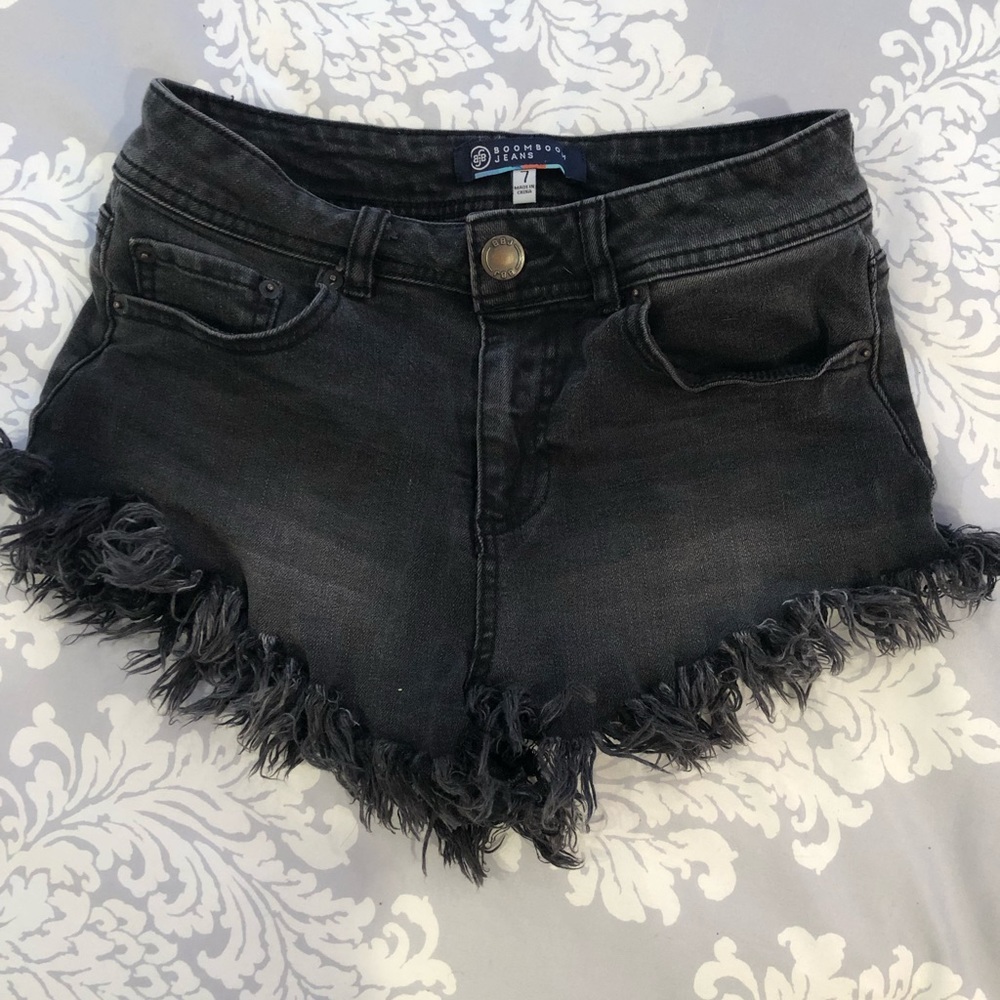 Black jean shorts